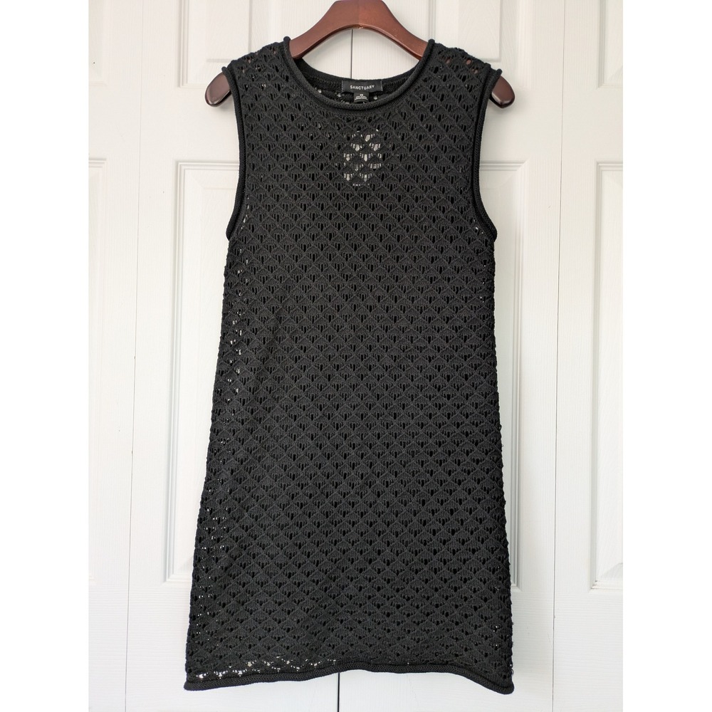 Sanctuary Summer Shell Knit Dress Sleeveless Size XS‎ Black NWT $99